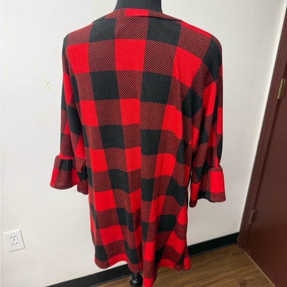 Plaid Button-Up Women Buffalo Plaid Top Chic Soul Size 3X - Picture 2 of 3